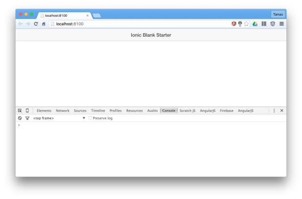 ionic serve